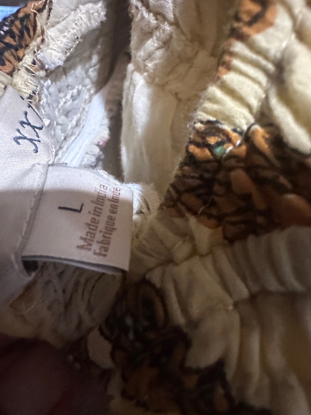 XXI Cream Halter Maxi Dress with Boho Print Size Large - Picture 5 of 6